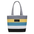 thumbnail image 2 of Bolsa Bolsos de hombro a rayas de moda Bolsos de compras grandes de lona para mujer (gris) Ehuebsd Nuevos Originales, 2 of 7