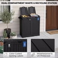 thumbnail image 5 of ZenSports 76Gal Dual Outdoor Trash Can W/Lid & Drip Tray, Weatherproof PP Patio Garbage Bin W/Wet, Dry Sorting Tags & 3 Ground Anchors & Ashtray, Black, 5 of 10