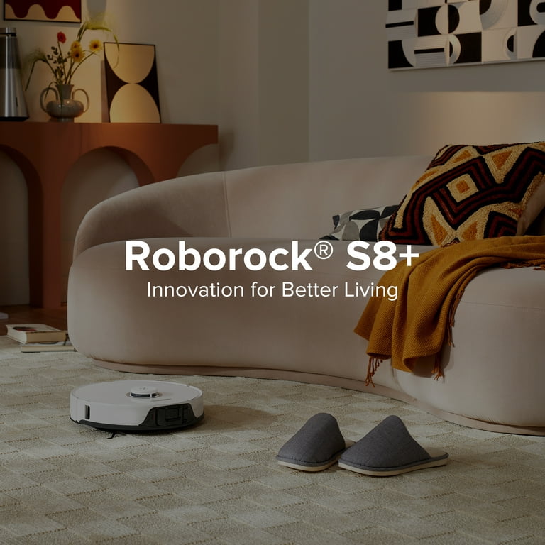 Roborock® S8+ Robot Vacuum Cleaner and Sonic Mopping with Auto-Emptying,  6000 Pa, and Obstacle Avoidance 