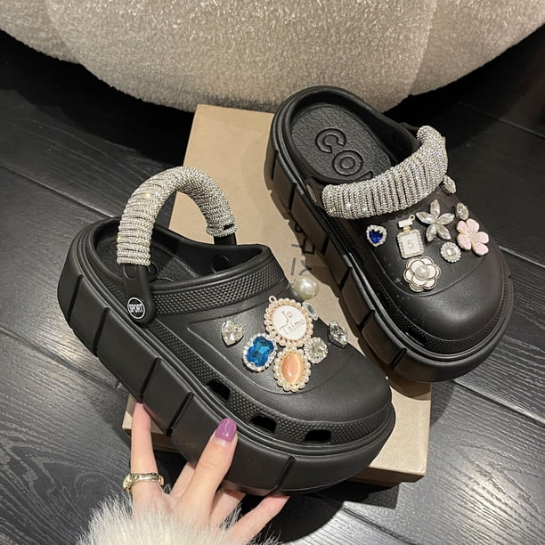 Zapatillas de plataforma para mujer, sandalias de verano con cuñas de 6cm, zuecos gruesos para exteriores, Chanclas de playa para niñas, zapatos de jardín qym unisex