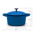 thumbnail image 2 of RJ Legend 8.5 oz Cast Iron Pot, Enameled Cast Iron Mini Pot, Round Mini Cocotte, 5.5-Inch Cast Iron Pot with Lid, 3-Piece Cast Iron Set - Blue - Green - White, 2 of 7