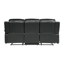Lexicon Cranley Traditional Faux Leather Double Reclining Sofa in Black