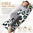 thumbnail image 4 of Body Pillow Cover - Soft Body Pillow Pillowcase, cute Rainbow leopard white Breathable Long Body Pillow Case Cover with Invisible Zipper 20x60in, 4 of 5