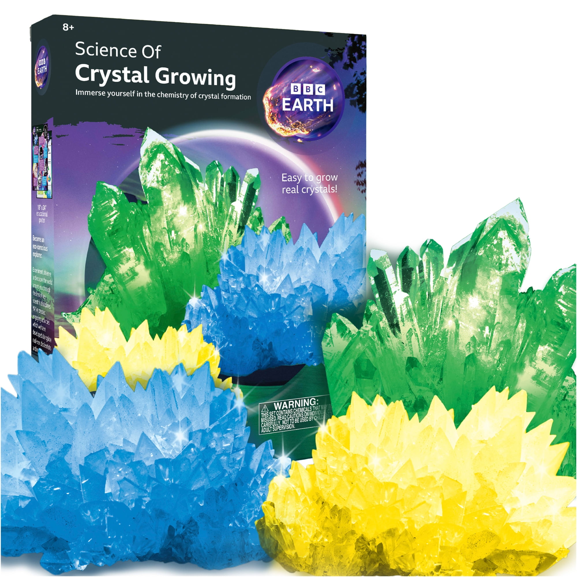 BBC Earth Science of Crystal Growing Kit, STEM Chemistry Experiment Set for Kids and Teens, Ages 8+