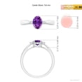 thumbnail image 4 of ANGARA Natural 0.7 Ct. Amethyst with Diamond Classic Ring in 14K White Gold for Women (Ring Size: 3), 4 of 9