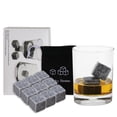 thumbnail image 1 of Whiskey Stones Set 9 Granite Whiskey Chill Rocks with Velvet Bag Whiskey Stone Cubes Wine, 1 of 8