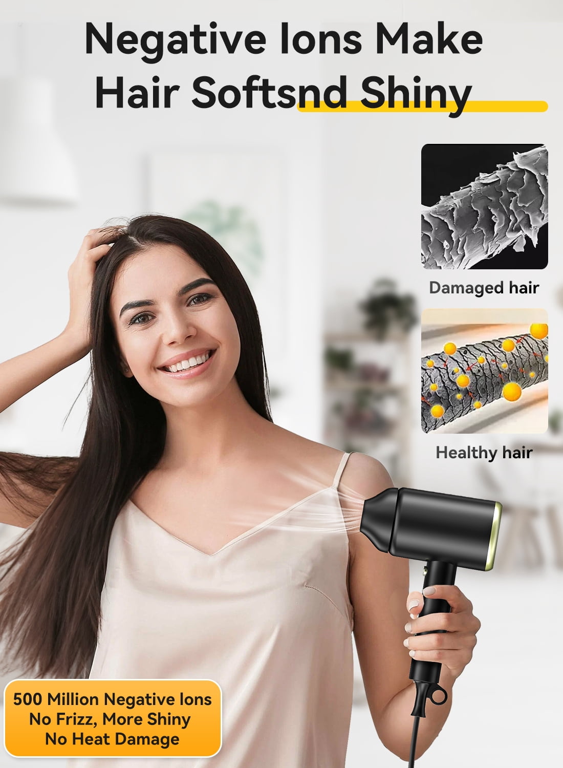 Hair Dryer,Juyafio 150000RPM Upgraded Professional Ionic Blow Dryer with diffuser for Women Men