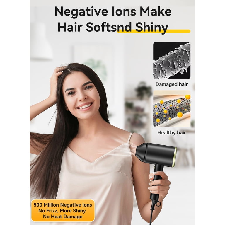 Juyafio, Hair Dryer, Ionic, 150,000 RPM Brushless Motor, Foldable