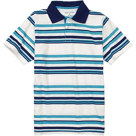 Faded Glory - Boy's Variegated-Stripe Rugby Shirt