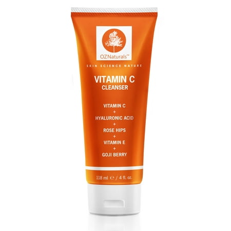 OZNaturals Facial Cleanser Contains Powerful Vitamin C - This Natural Face Wash Is The Most Effective Anti Aging Cleanser Available - Deep Cleans Your Pores Naturally For A Healthy, Radiant
