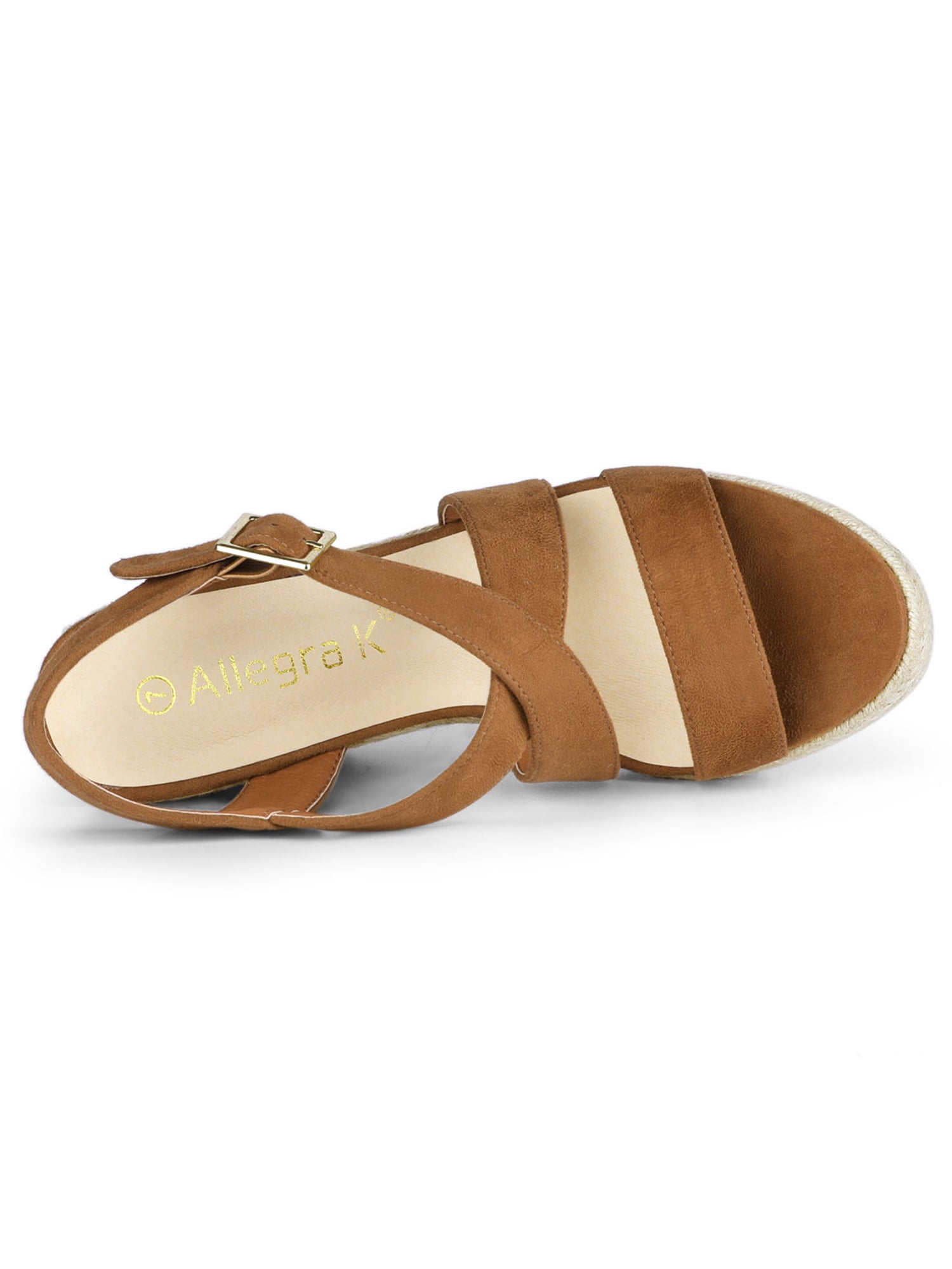 DARING DIVA Women's Stylish Espadrilles Platform Slingback Wedges Sandals Brown 9