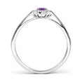 thumbnail image 2 of ANGARA Natural Princess Diana Inspired Amethyst Ring with Diamond Halo in 14K White Gold for Women (Size-5x3mm) | February Birthstone, Anniversary, Jewelry Gift for Women | Natural Amethyst Ring, 2 of 9