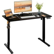 Walsunny Home Office Electric Standing Desk Height Adjustable Desk 47.2" x 23.6" Stand Up Computer Desk, Black Top Black Frame