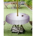 thumbnail image 4 of nqOlkjepod Dark Purple Ombre Outdoor Tablecloth with Umbrella Hole & Zipper, Purple White Gradient Modern Abstract Art Round Table Cover 60 Inch, Dining Waterproof Table Cloth Protector for Patio, 4 of 7