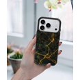 thumbnail image 5 of WIRESTER Shockproof Soft Rubber Cover Case for Apple iPhone 17 Pro 6.3" 2025, Black Marble Gold Veins, 5 of 5