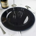 thumbnail image 3 of BalsaCircle 6 Navy Blue 13" Crystal Beaded Acrylic Wooden Textured Round Charger Plates, 3 of 5