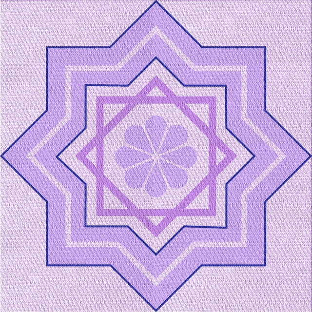 Ahgly Tapis d'Intérieur Lavable en Machine Carré Transitionnel Heliotrope Violet, 6 Pieds Carré