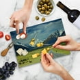 thumbnail image 5 of Mountain Cutting Board, Landscape with Road and Snow Capped Mountains Southern Alps New Zealand, Decorative Tempered Glass Cutting and Serving Board, Small Size, Navy Blue White Olive, by Ambesonne, 5 of 5