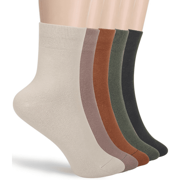 5 Pairs Women Thin Cotton Socks Soft Cozy Socks Cute Ankle Crew Socks