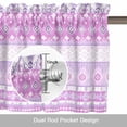 thumbnail image 6 of Purple Pink Boho Kitchen Curtain Valances for Windows Farmhouse Short Curtains, Vintage Ethnic Tribe Abstract Art Rod Pocket Valance Curtain for Bedroom Cafe Living Room 60"x18", 6 of 8