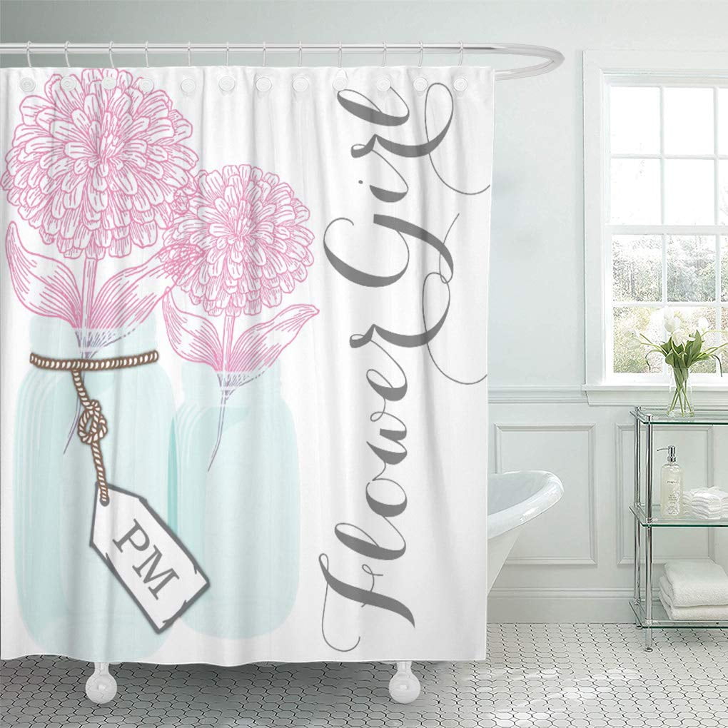 CYNLON Personalized Monogram Flower Girl Mason Jar Pretty Bridesmaid