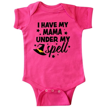 

Inktastic I Have My Mama Under My Spell with Cute Witch Hat Gift Baby Boy or Baby Girl Bodysuit