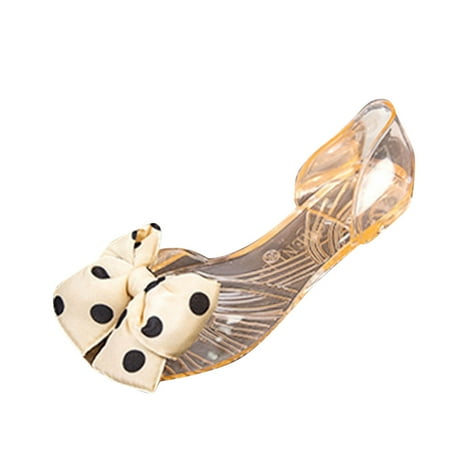 

Fashion Women s Casual Summer Polka Dot Bowknot Flower Shoes Flat Peep Toe Beach Sandals Leopard Wedges Sandals for Women Sandals for Women Wedding Size 11