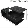 thumbnail image 3 of Coffee table, high-gloss black, side table, coffee table with glass and LED effect, with glass top., 3 of 48