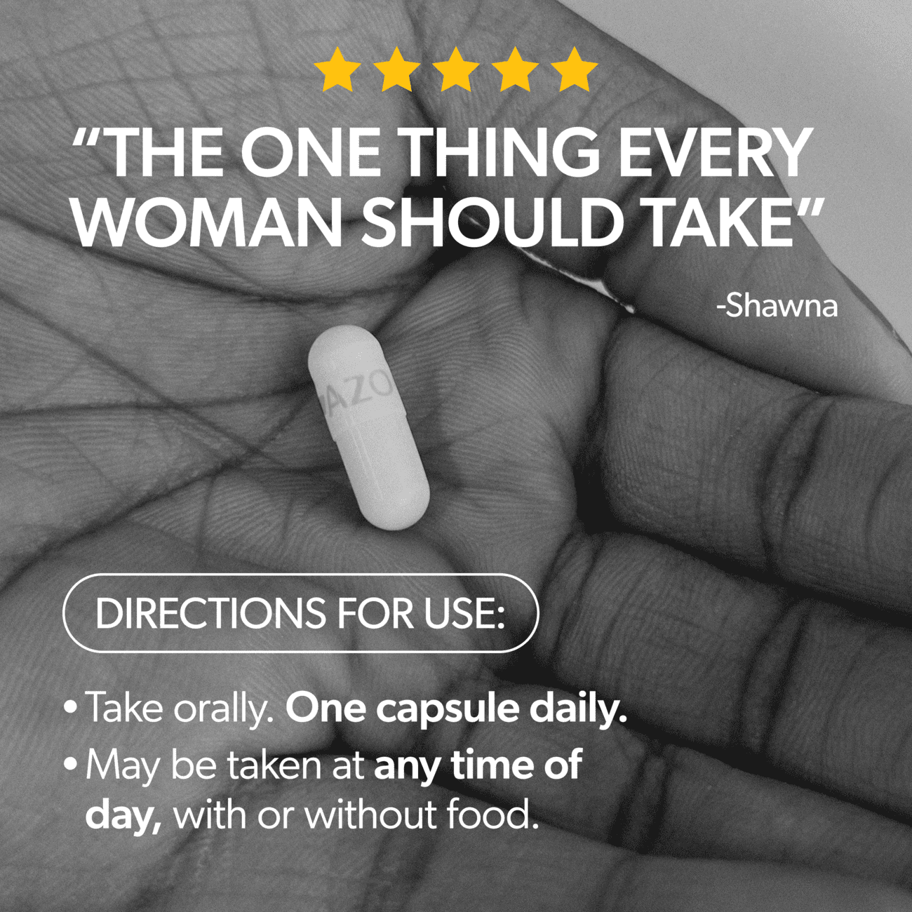 AZO Complete Feminine Balance Probiotic Daily Supplement, Supports Vaginal Health, 30 Count