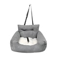 thumbnail image 3 of Asiento elevador para perros Asiento para perros para automóvil con protector de bolsillo de almacenamiento Cama portadora portátil Perrera Mascotas Gris, 3 of 10