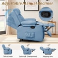 thumbnail image 4 of Korser Manual Small Recliner Chair for Small Spaces for Living Room,Blue, 4 of 6