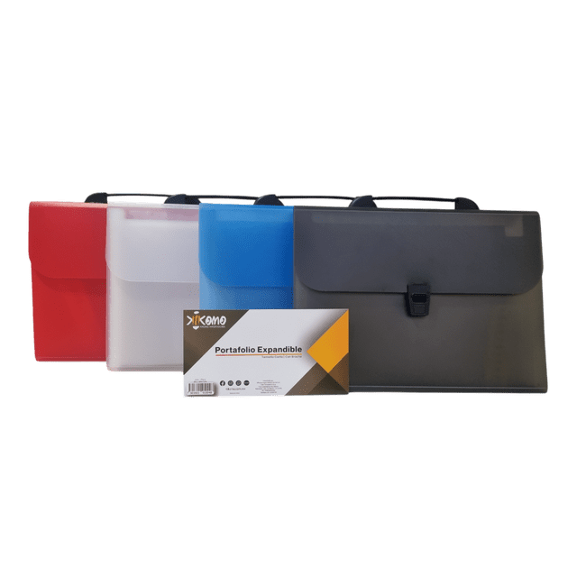 Folder Expandible Tipo Portafolio Carta Azul con Broche Kikomo Importadores