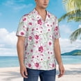 thumbnail image 2 of Lsque Lilies Flowers pattern Hawaiian Shirt for Men, Unisex Summer Beach Casual Short Sleeve Button Down Shirts-Small, 2 of 9