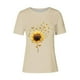 thumbnail image 4 of Tops de Ajuste Suelto para las Mujeres Sudadera Casual Impresa Manga Corta Cuello Redondo Superior, Poliéster, 4 of 4