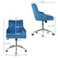 Gymax Velvet Office Chair Blue, Tufted, Swivel, Adjustable, Ergonomic