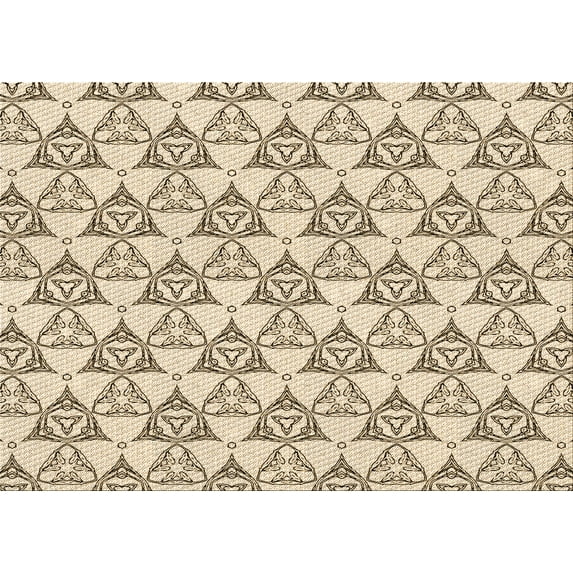 Ahgly Company Indoor Rectangle Patterned Vanilla Gold Area Rugs, 5' x 7'
