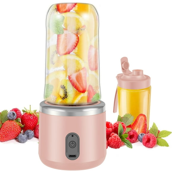 Mini Juice Blender 400ml Portable Blender Cup Six Blade Juice Mixer Blender Cordless Rechargeable Fruit Juicer Blender Personal Electric Juicer Cup Blender Smoothie Blender for Travel Juice Shakes