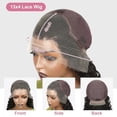 thumbnail image 2 of Deep Wave Human Hair Hd Transparent Lace Front Wig 13x4 Curly 99j Burgundy Colored, 2 of 6