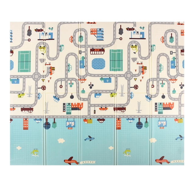 Tapete para gatear para bebés, impermeable, fácil de limpiar, XPE, no tóxico, inodoro, tapete para jugar para bebés, plegable para la playa, para viajar y para el hogarChildCarSeats Fyydes Descripción de la referencia