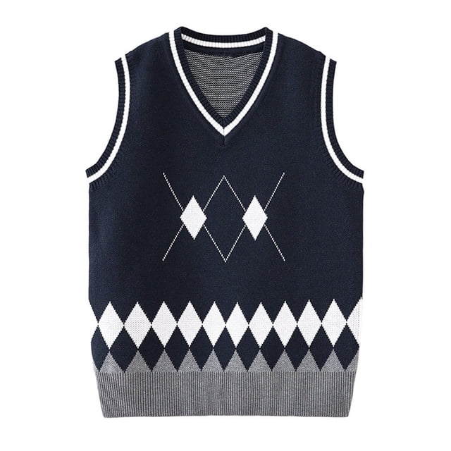 Camiseta sin mangas con cuello en V, ropa de otoño e invierno para niños, suéter de punto de doble capa para niñas, top informal, top con cuello en V, chaleco de poliéster para niñas