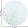 thumbnail image 3 of vidaXL Table Top White Ø30x0.8 cm Tempered Glass with Marble Design, 3 of 3