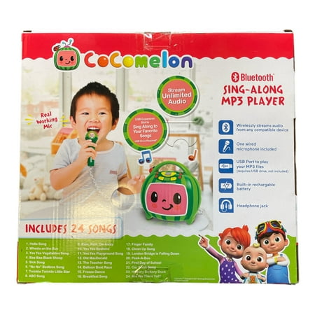 eKids - Cocomelon Bluetooth Sing Along Music Player - Green