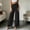 Black, variant on Womens High Waisted Wide Leg Palazzo Pants Single Button Decor Wide Leg Pants Suitable For Daily Wear Weddings Galas Commuting Graduation Parties Holidays Vacations(Pink,M)