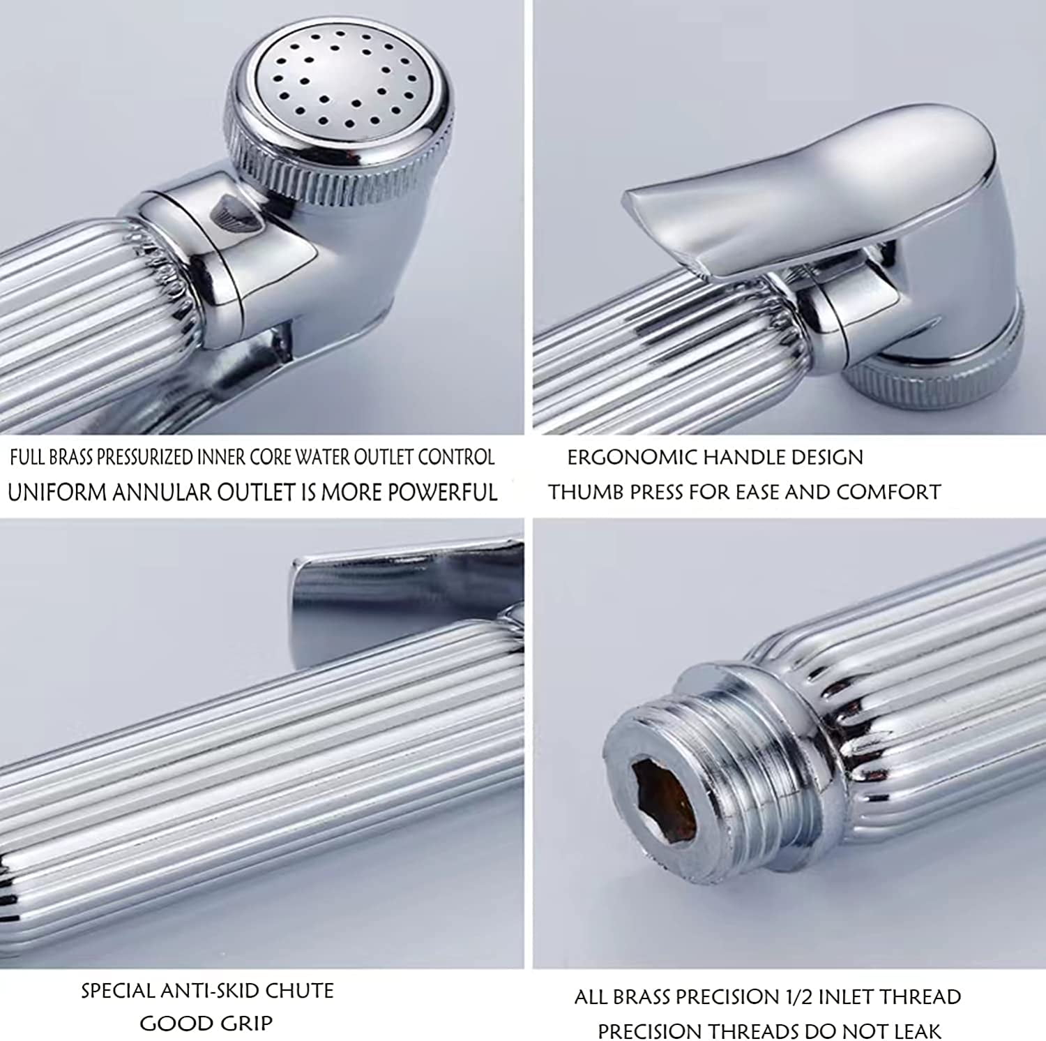 CATPAN Solid Brass Handheld Bidet Sprayer Toilet-Adjustable Water Pressure Control with Bidet Hose for Feminine Wash Bidet Faucets Sprayer for Kitchen and Toilet Cleaning