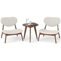 Resenkos Accent Chairs Set of 2 with Included Side Table and Solid Wood Frame, Beige