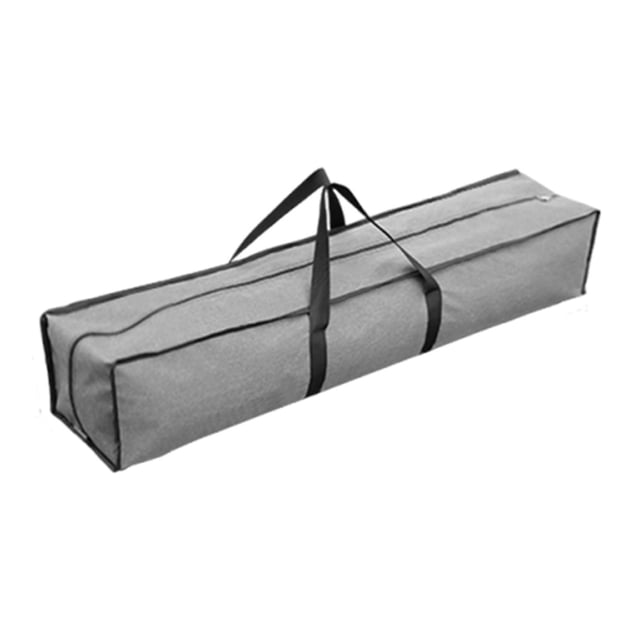 bolsa de transporte para toldo, tela oxford resistente al agua, para almacenamiento de carpas plegables 120 cm x 15 cm x 15 cm Bolsa rectangular gris de 120 cm con cremallera y dos asas negras superiores; silueta alargada para postes, sillas o mesas enrollables, tejido Oxford visible y costuras reforzadas, plegable y fácil de transportar, adecuada para camping y actividades al aire libre.