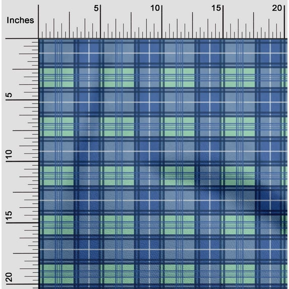 oneOone Organic Cotton Poplin Twill Fabric Madras Check Printed Fabric 1 Yard 42 Inch Wide