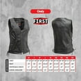 thumbnail image 3 of First Mfg Co - Cindy - Women's Motorcycle Biker Riding Black Leather Vest - Large - Adjustable Lacing, 3 of 4