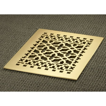 

Reggio Registers 1014-Bnh Scroll Series 8 X 12 Floor Grille - Brass