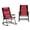 Red, variant on Adjustable Outdoor Rocking Chair with Footrest, PE Rattan Patio Recliner for Garden, Backyard, Porch, Brown Steel Frame